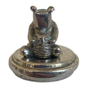 Winnie the Pooh Silver Tone Vintage Metal Paperweight.  1.75" X 1.25" - 78g